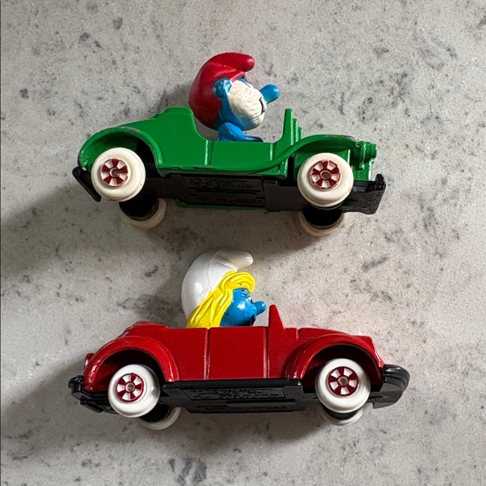 1978-1980’s Lot SMURFS Schleich PEYO figures, Mushroom hut, ERTL cars, teacup - Picture 12 of 16